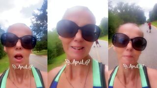 Doing her part for the environment.