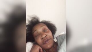 Just laying in bed on her off day.